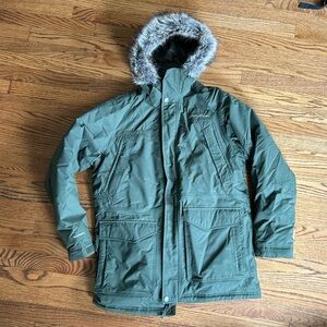 Eddie Bauer Men’s Medium Down Jacket Faux Fur